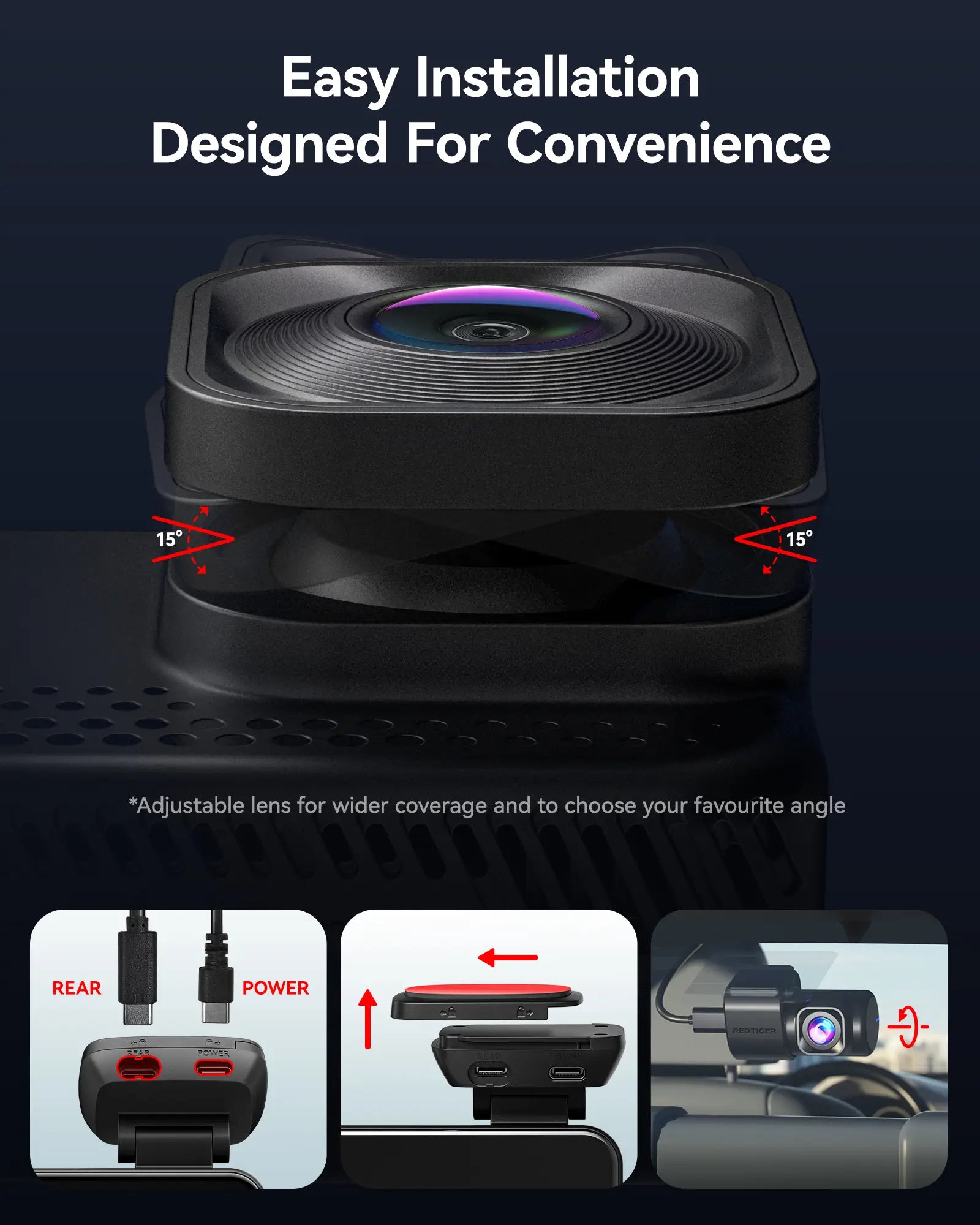 Redtiger View Clear 70 4K+2.5k Superior Night View 5.8Ghz WiFi 6 Dash Cam REDTIGER Official