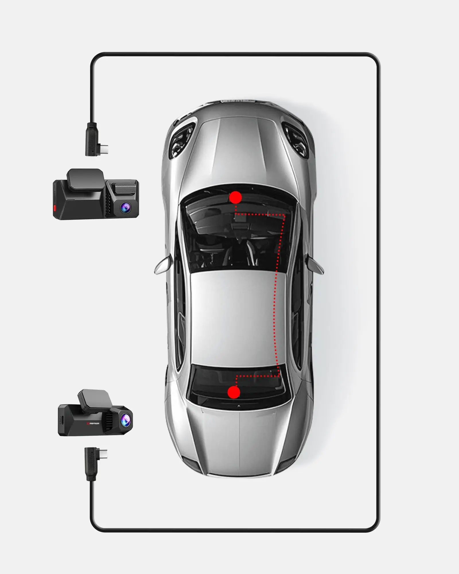 Redtiger F77/F17Elite Rear Camera 33Feet Replacement Cables Accessories REDTIGER Dash Cam