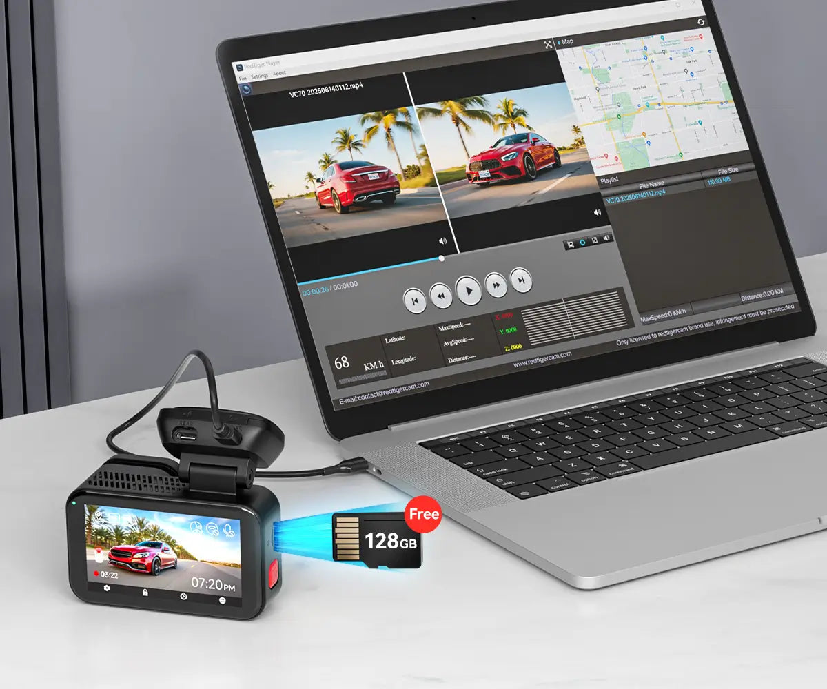 View Clear 70 STARVIS 2 4K and OmniVision 2.5K Dual HDR Dash Cam | REDTIGER