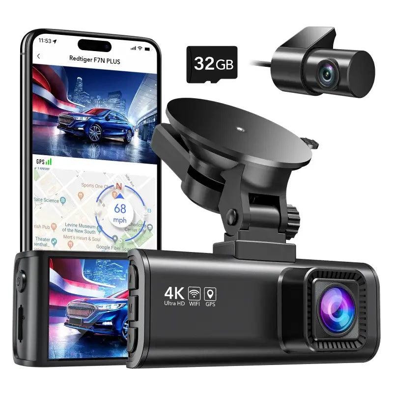 F7NP 4K Front and Rear Dash Cam Hot Sales REDTIGER Dash Cam