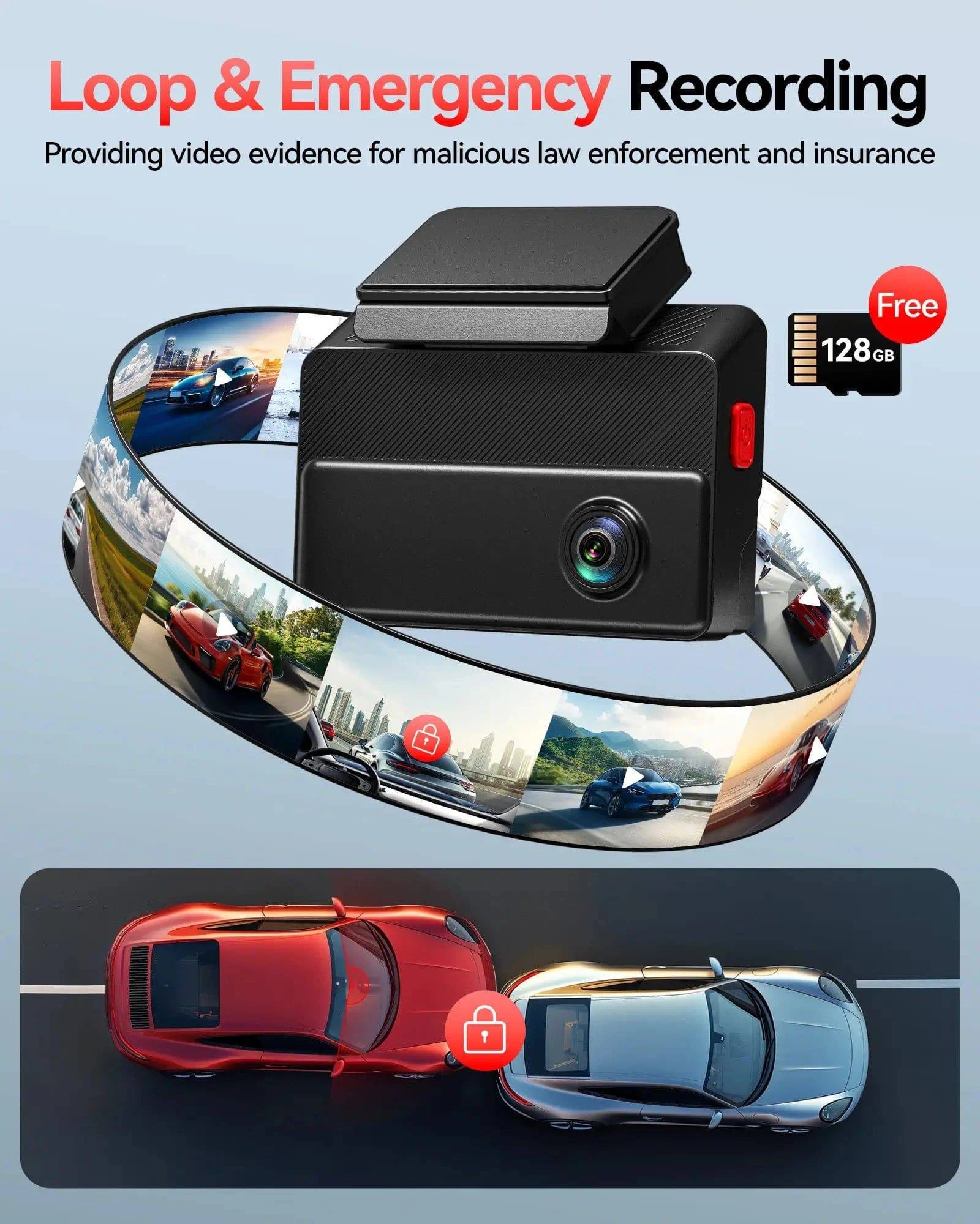 REDTIGER VP20 530° 3-Channel IR Night View Dash Cam Hot Sales REDTIGER Official