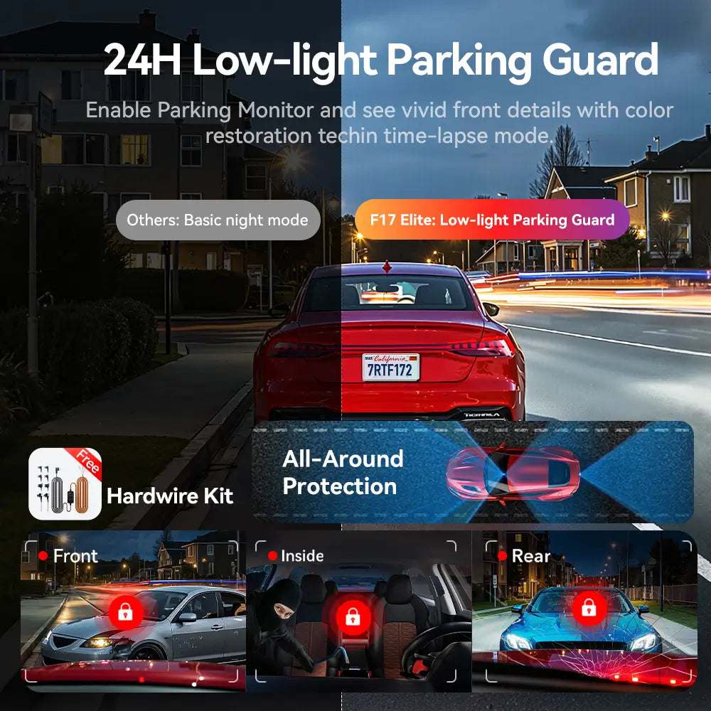 Redtiger F17Elite 24/7 Ultra-Color 3-Channel 4K+2.5K+1080P Wifi6 Dash Cam easy-product-customizer