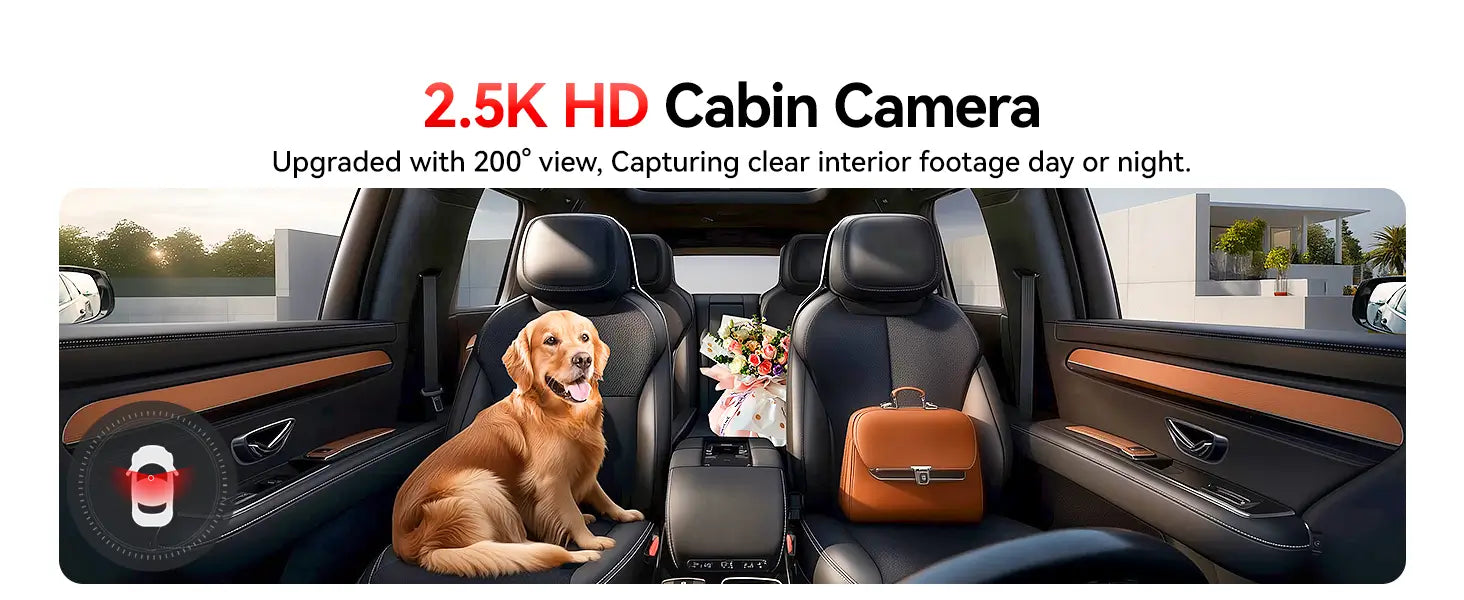 Dash Cam with Ultra-Wide Interior View – Capture Every Detail Inside Your Car with Enhanced Coverage.