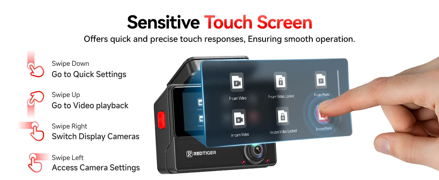 Touchscreen Dash Cam: Intuitive Control & Easy Operation for Safer Driving