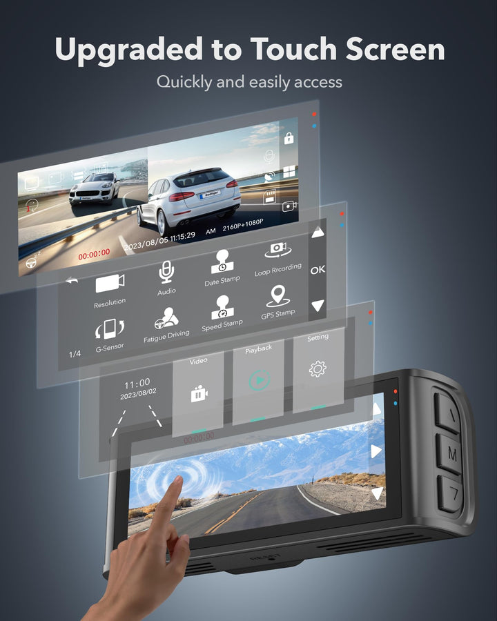 Choice：Touch Screen Feature Dash Cam Hot Sales REDTIGER Official   