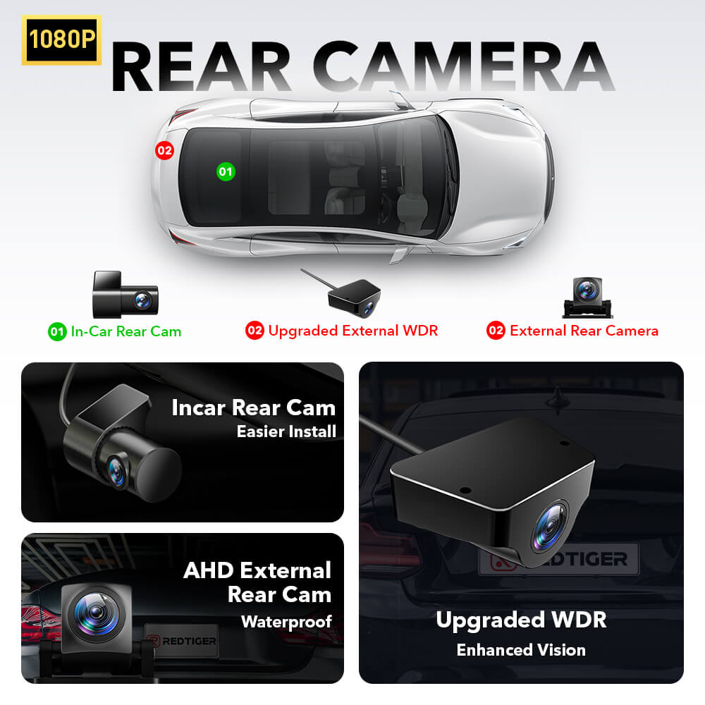 4K Front and Rear Dash Cam For Cars 5G WIFI Car Security Camera F7N Series Hot Sales REDTIGER Dash Cam