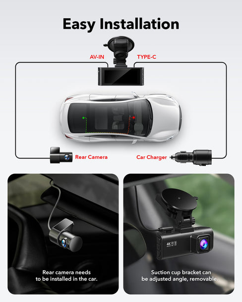 F7NP 4K WIFI Front and Rear Dash Cam Hot Sales REDTIGER Dash Cam