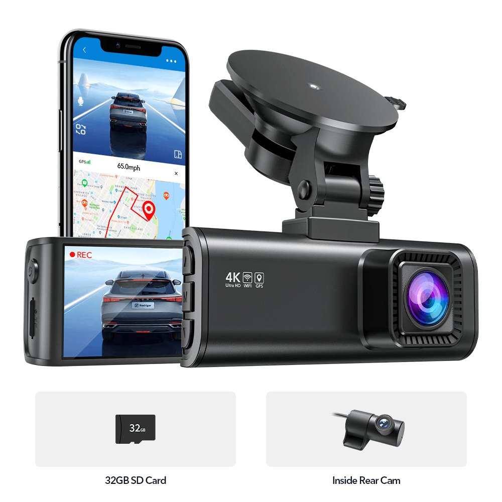 F7NP 4K WIFI Front and Rear Dash Cam Hot Sales REDTIGER Dash Cam F7NP + Hardwire Kit