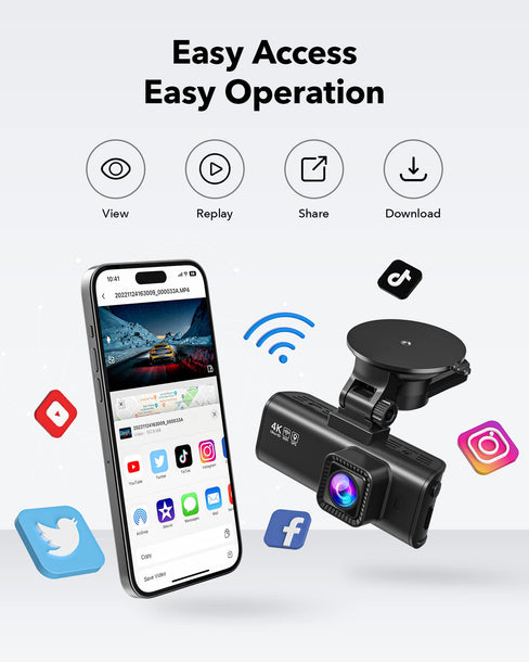 F7NP 4K WIFI Front and Rear Dash Cam Hot Sales REDTIGER Dash Cam