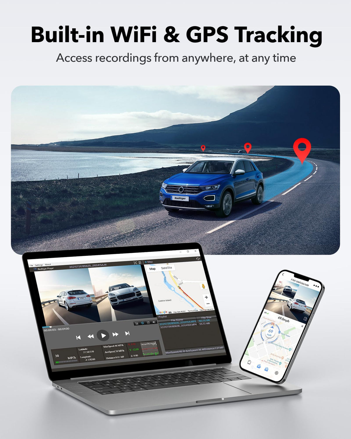 Redtiger F7NT Touch Screen 4K Dual Dash Cam