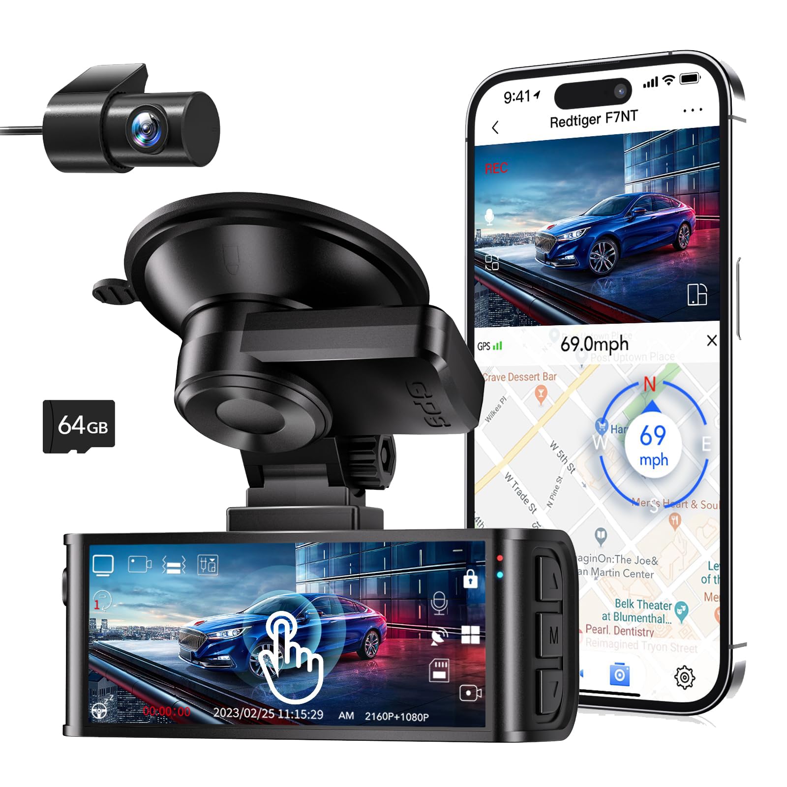 Redtiger F7NT Touch Screen 4K Dual Dash Cam Hot Sales REDTIGER Dash Cam F7NT Basic  