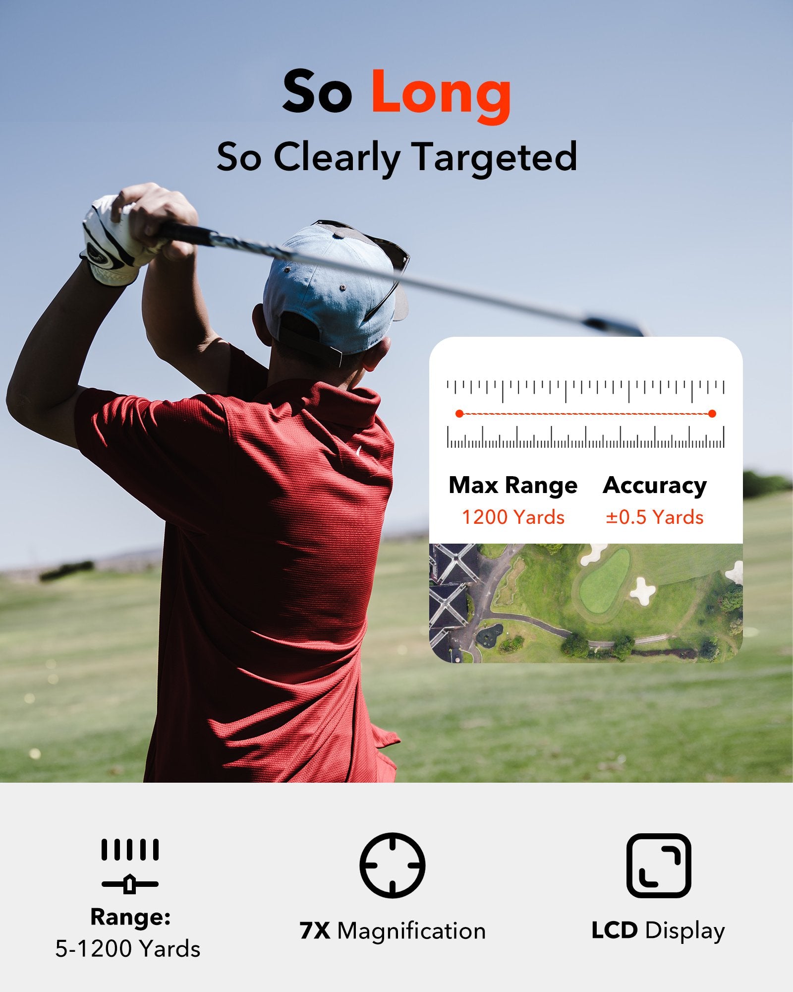 REDTIGER Golf Rangefinder with Slope, 1200 Yards Laser Range Finder Golfing, 7X Magnification Hot Sales REDTIGER Dash Cam   
