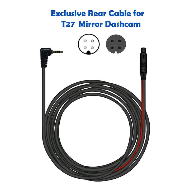 Redtiger T27 33 Feet Rear Camera Extension Cord Cable for Mirror Dash Cam - REDTIGER Official
