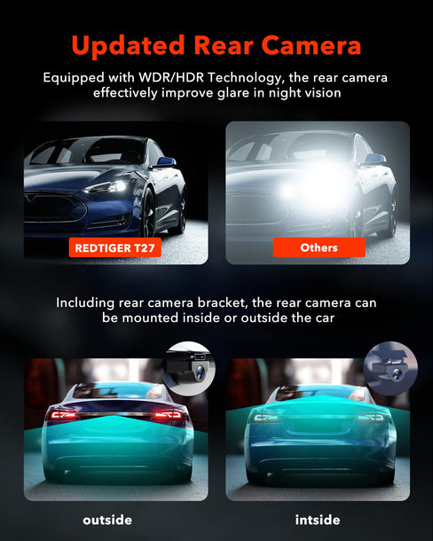 Redtiger T27 4K+2.5K Touchscreen Smart Parking Assist Dash Cam Hot Sales REDTIGER Dash Cam   
