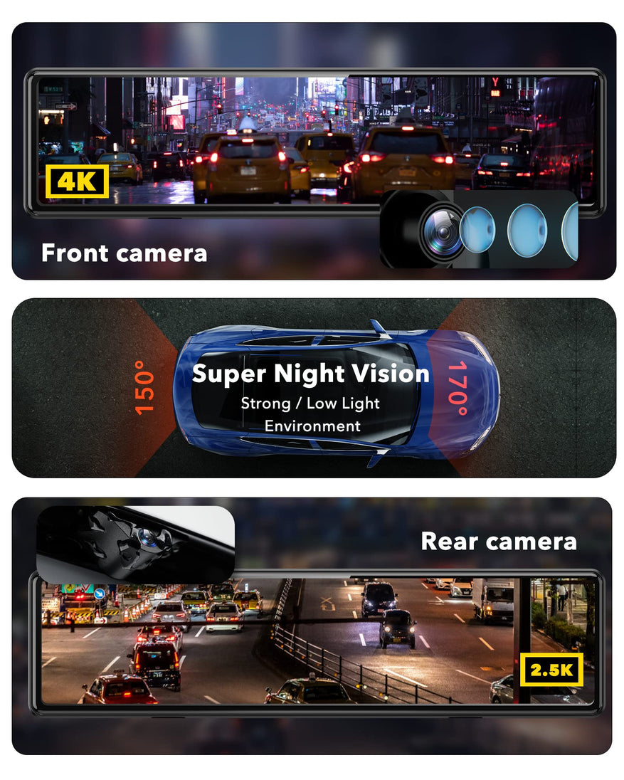 Redtiger T27 4K+2.5K Touchscreen Smart Parking Assist Dash Cam - REDTIGER Official