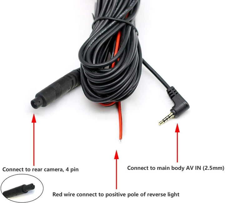 Redtiger T700 Rear Camera Extension Cord Cable for Mirror Dash Cam Accessories REDTIGER Dash Cam   